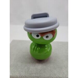 Oscar the Grouch Rolly Polly Wobbles Toy Sesame Street Kids II Inc 4"